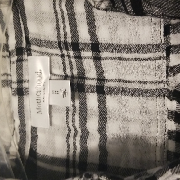 Motherhood Maternity Black and white flannel with waist tie size Medium - Picture 3 of 4